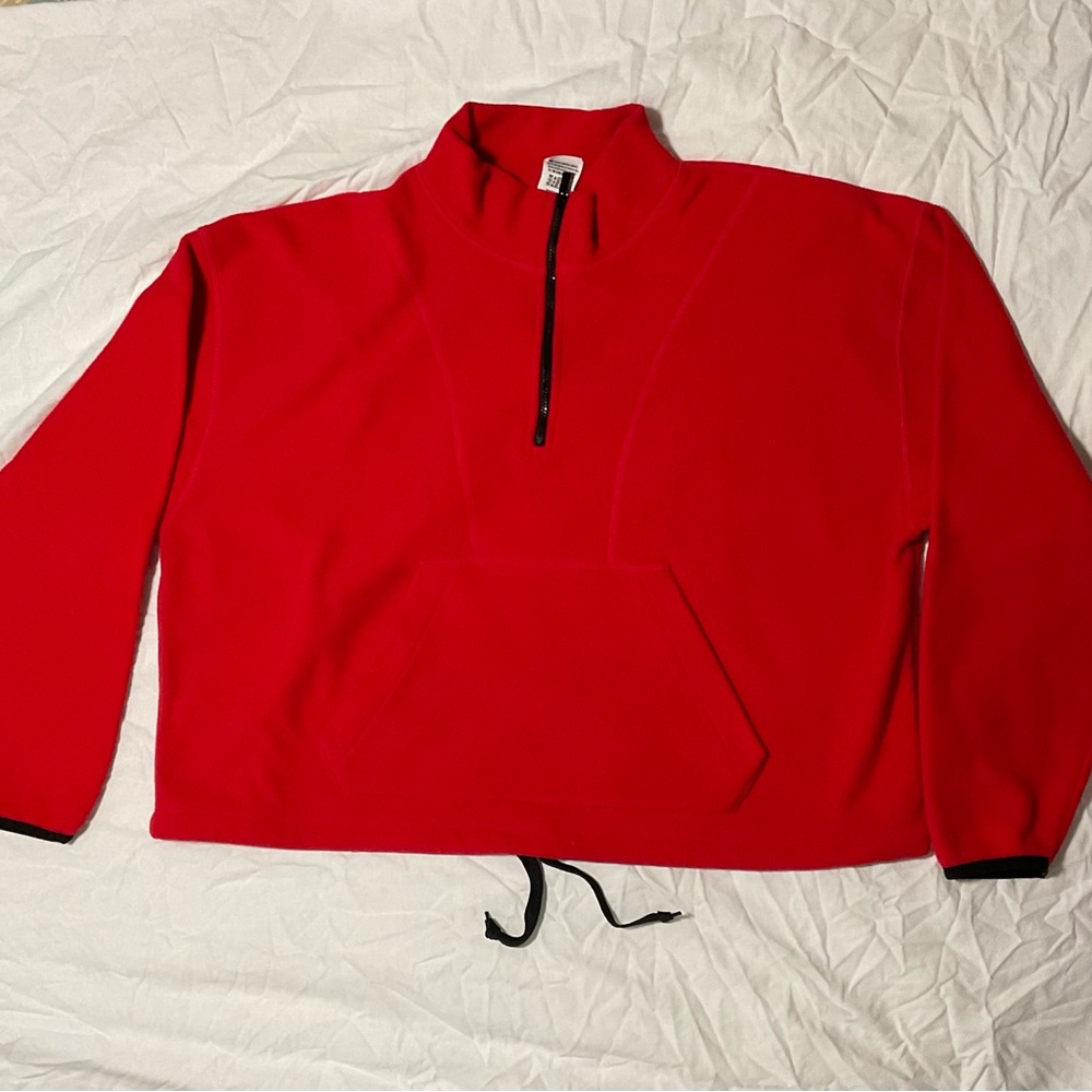 Victoria’s Secret(Pink) Red Cropped Women’s Half-Zip